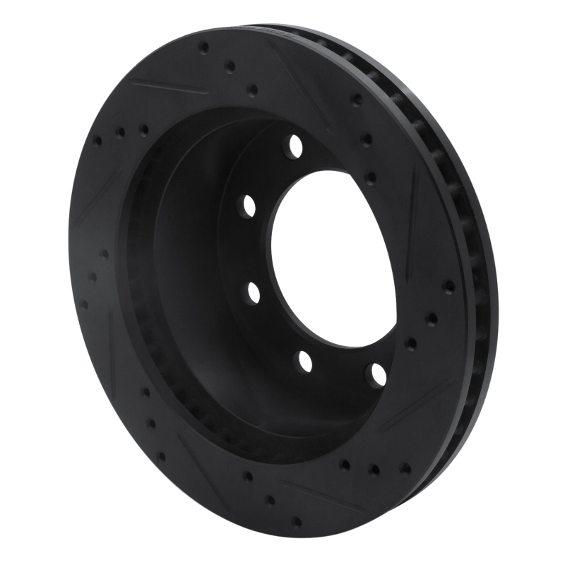 Dodge Ram 3500 Brake Rotor (1) - Front Left - R1 Concepts - Drilled & Slotted - Black - `00-`02